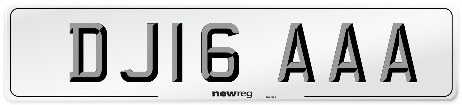 DJ16 AAA Number Plate from New Reg